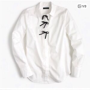 J. Crew White Button Down Shirt with Black Accents